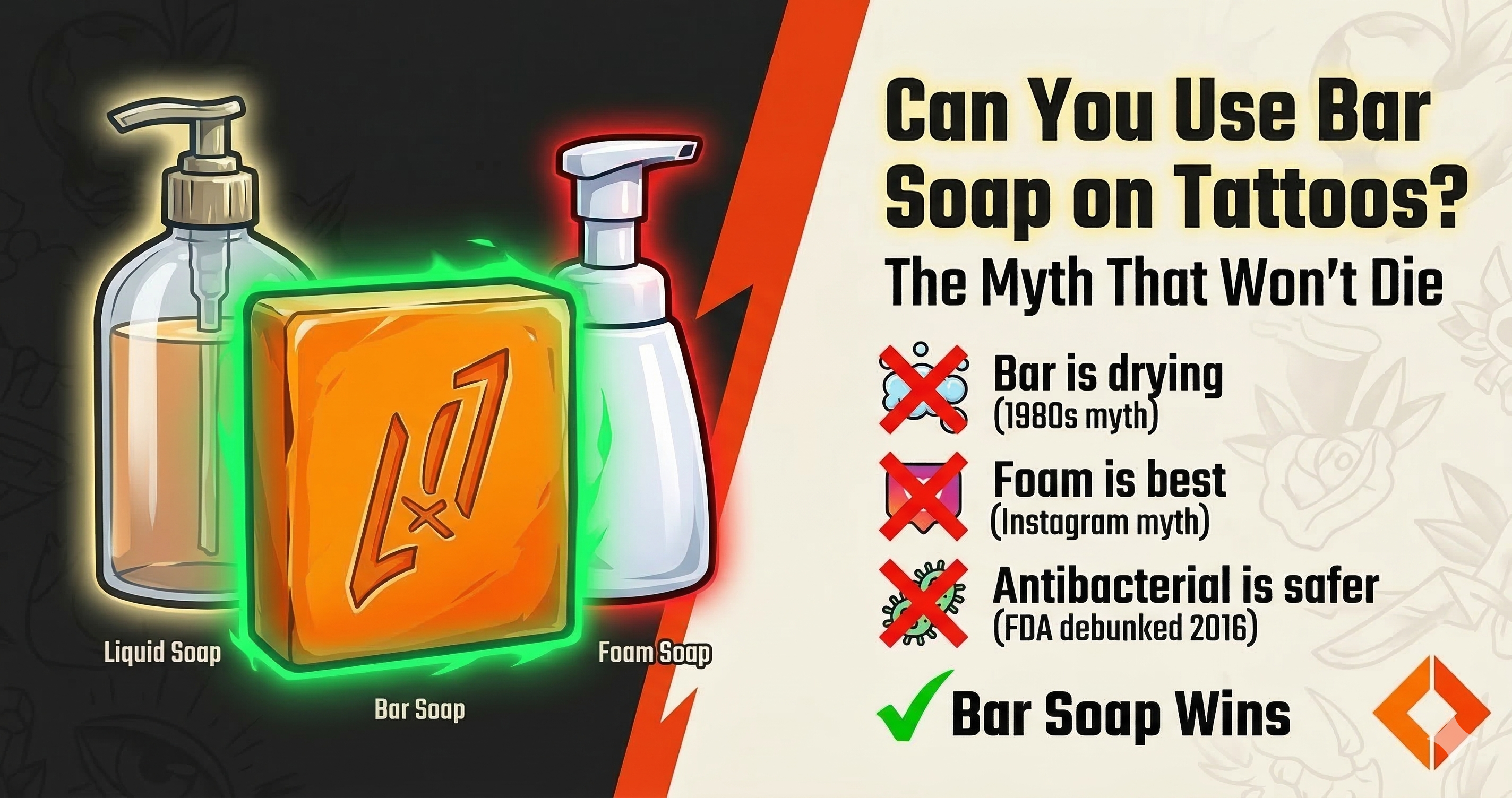 Can You Use Bar Soap on Tattoos? (The Myth That Won't Die)
