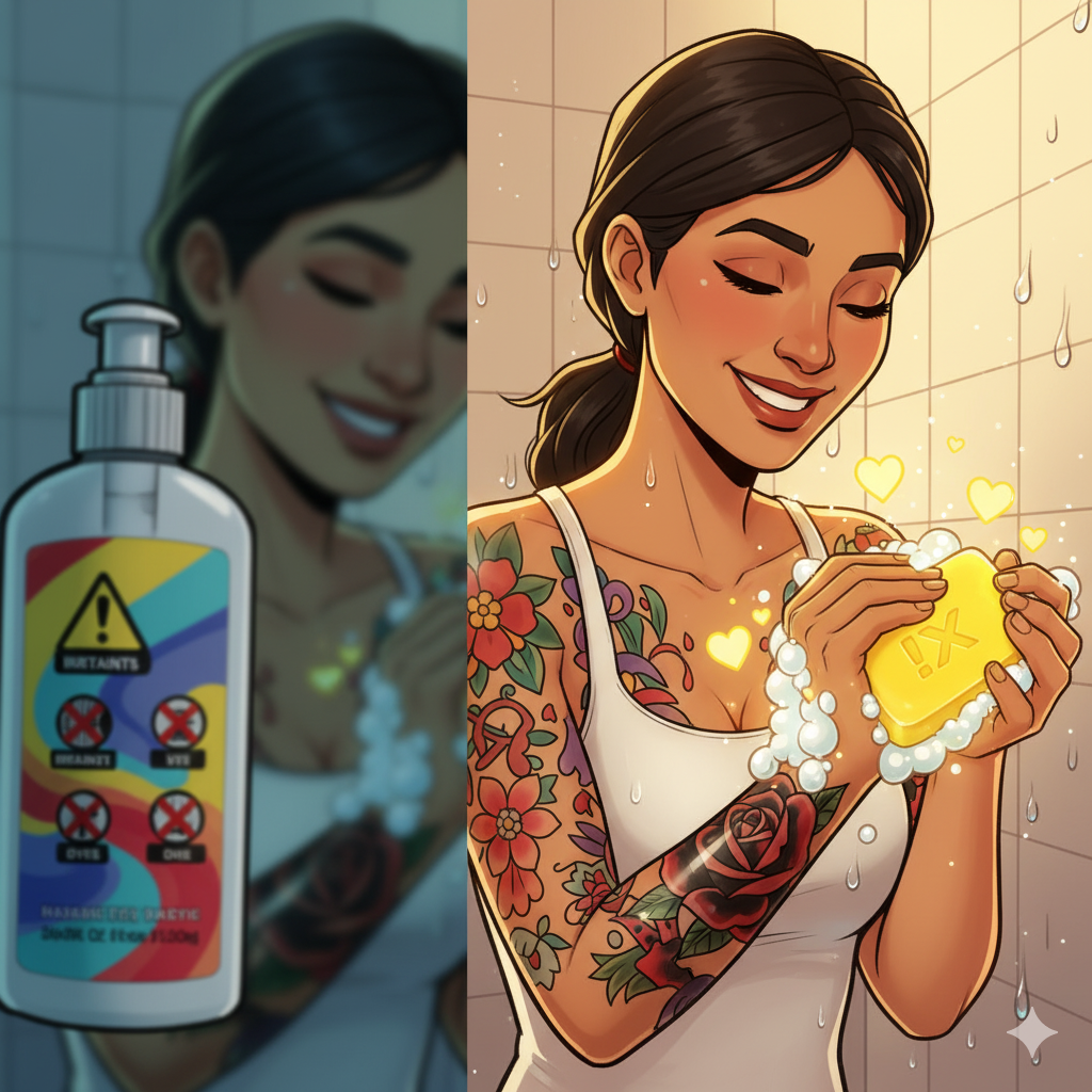 Why Regular Body Wash Isn’t Right for Tattoos