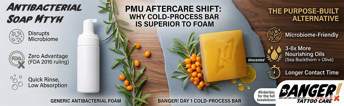 Banger Day 1 Bar cold-process fragrance-free bar soap for microblading and PMU aftercare healing