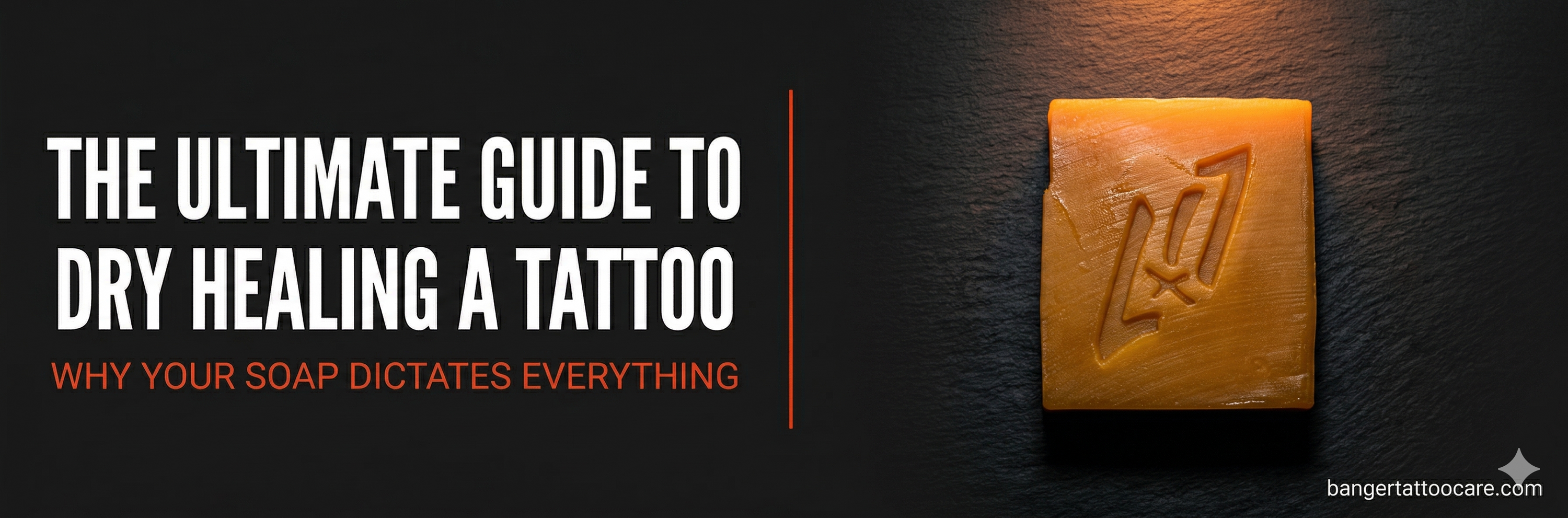 Ultimate guide to dry healing a tattoo showing cold process bar soap as the only product needed when the right fragrance free soap is used for the full healing window