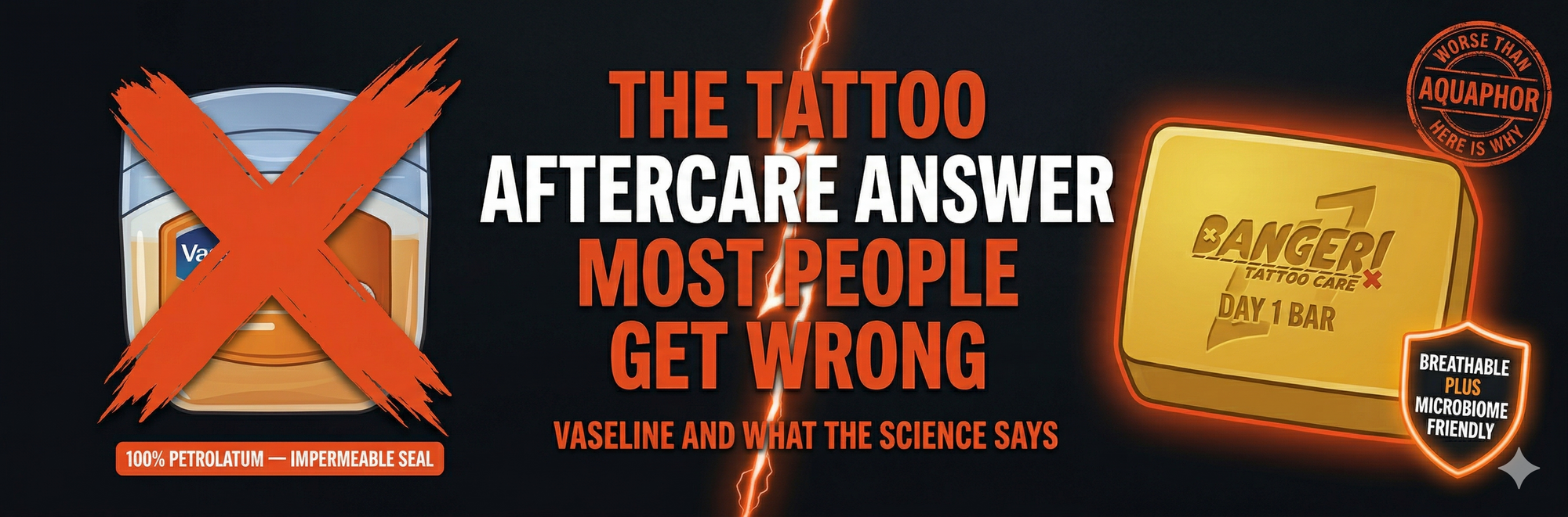 Why Vaseline petroleum jelly is not the best choice for new tattoo or PMU healing and what breathable natural alternatives work better for the skin microbiome