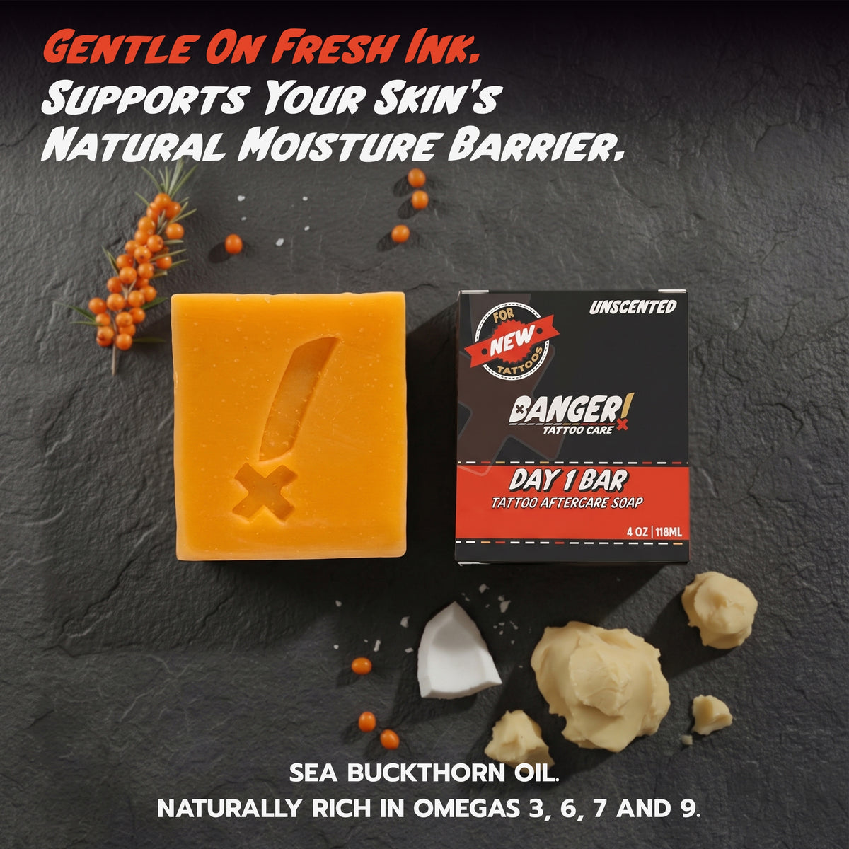Day 1 Bar | Fragrance Free Tattoo Aftercare Soap | Banger