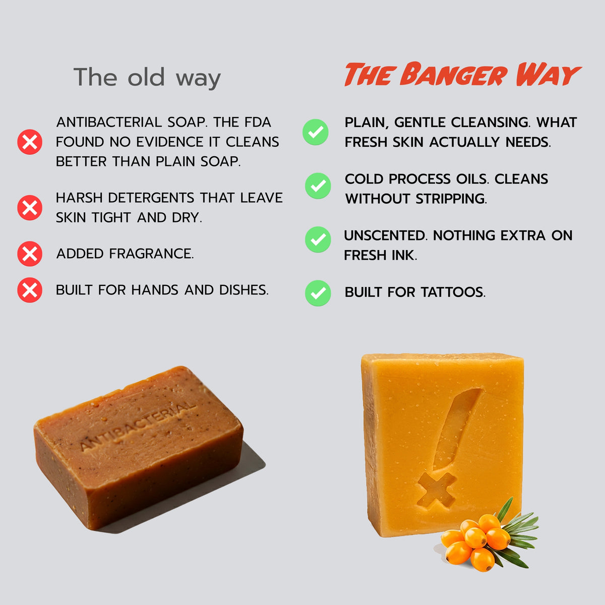 Day 1 Bar | Fragrance Free Tattoo Aftercare Soap | Banger