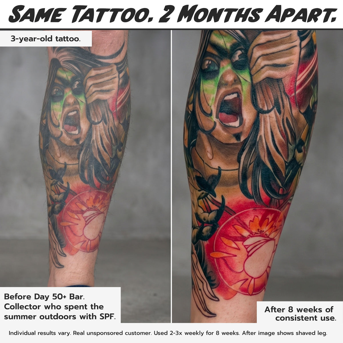 Day 50+ Exfoliating Bar — Tattoo Maintenance Soap for Healed Ink